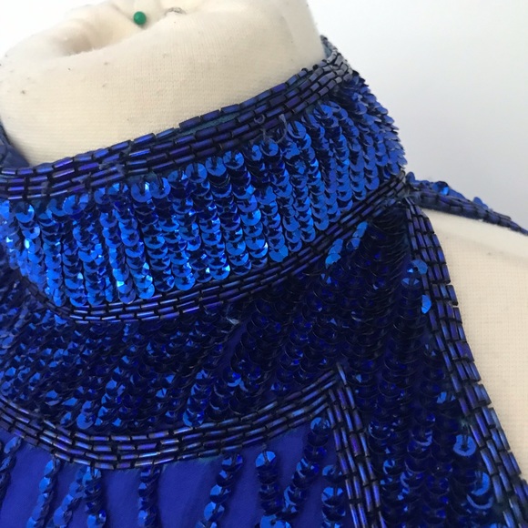 Laurence Kazar blue sequins dress - Picture 5 of 13